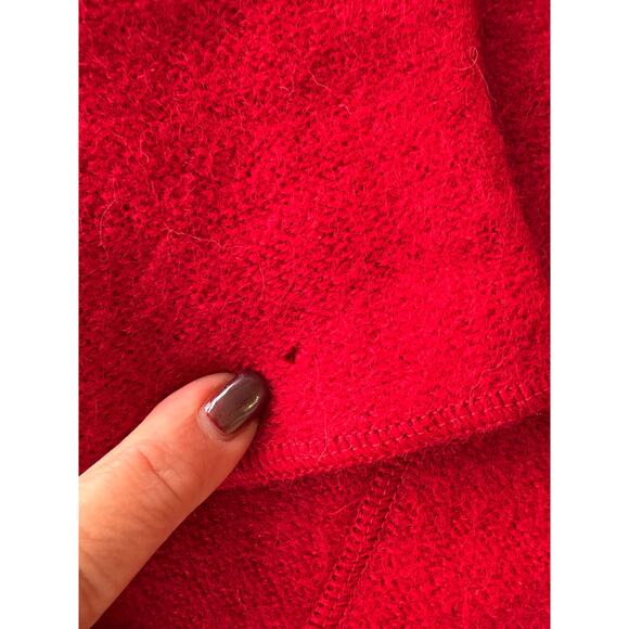 Croft and Barrow Sweater Womens L Red Boiled Wool Full Zip READ - Picture 5 of 8